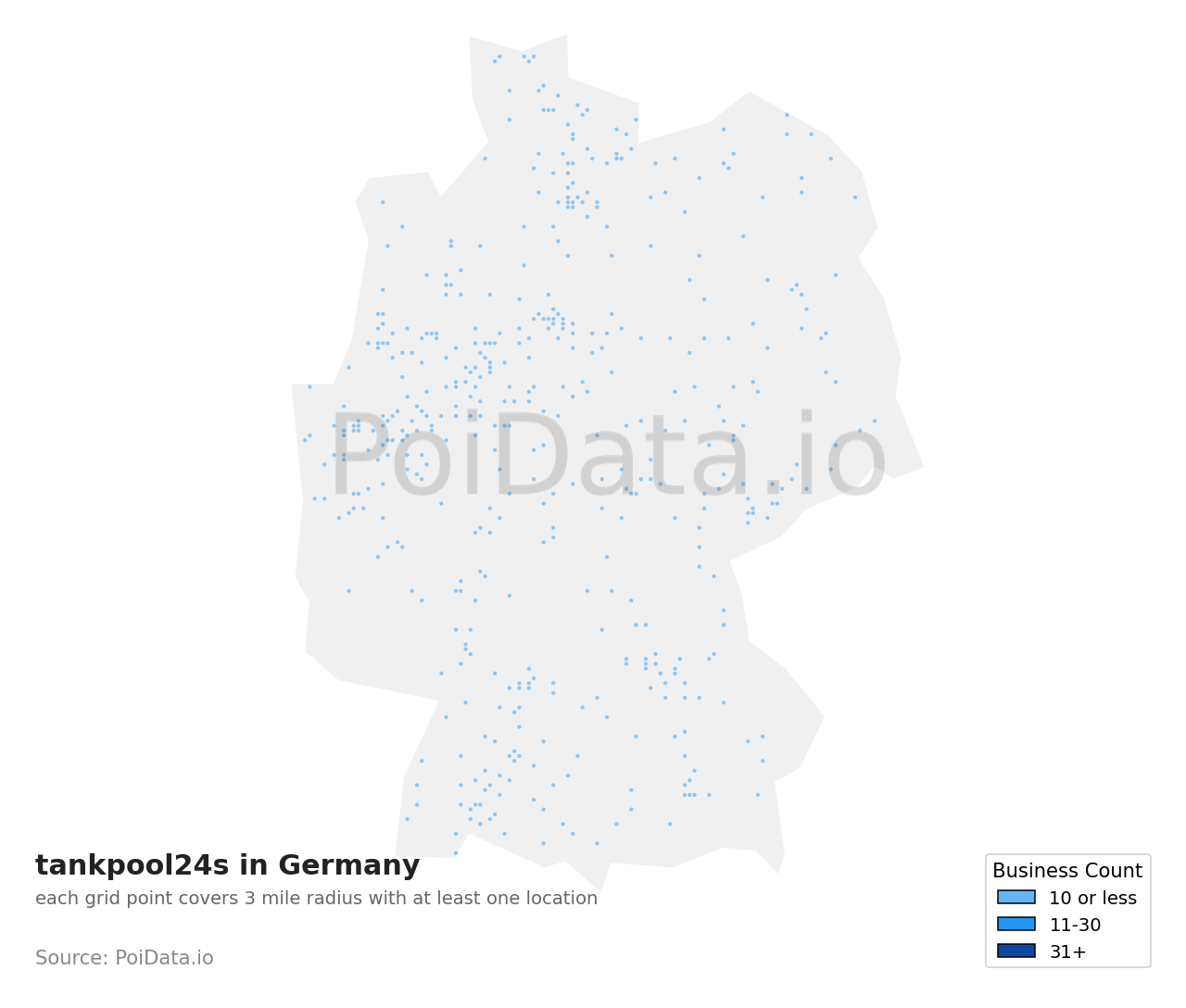 tankpool24 density map for Germany