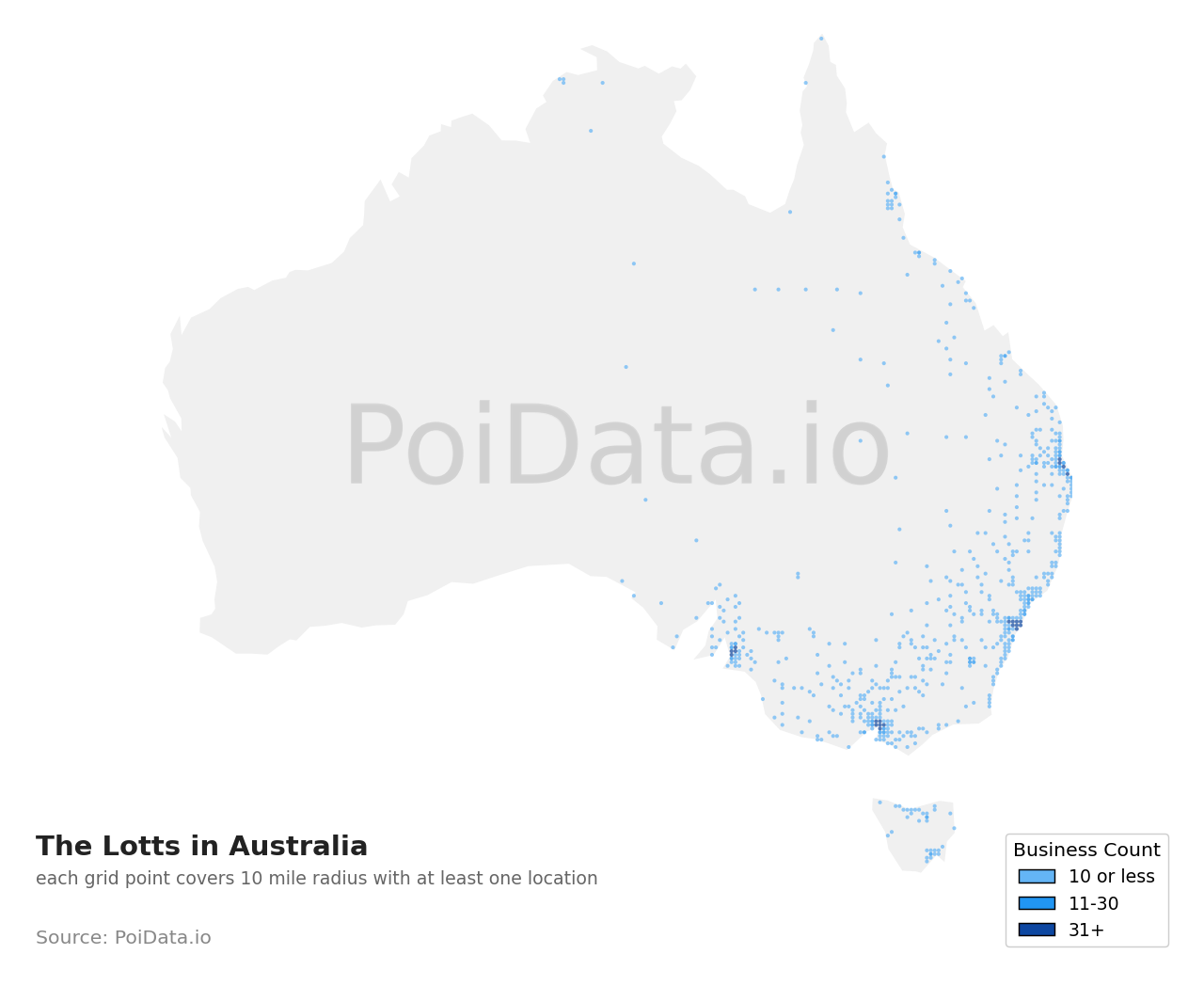 The Lott density map for Australia