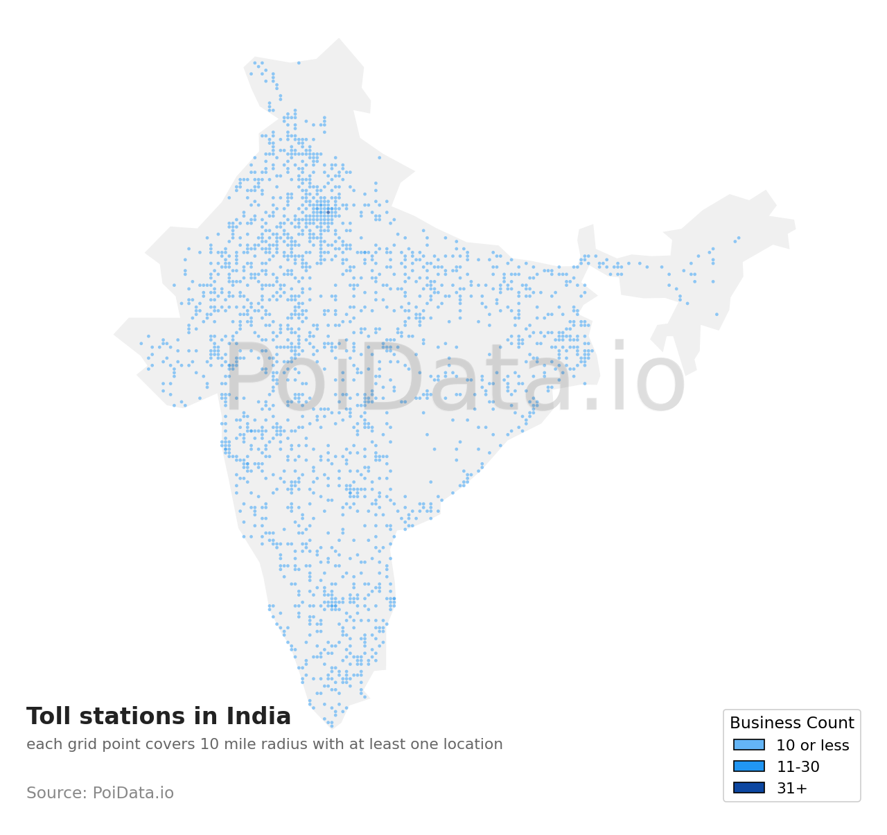 Toll station density map for India