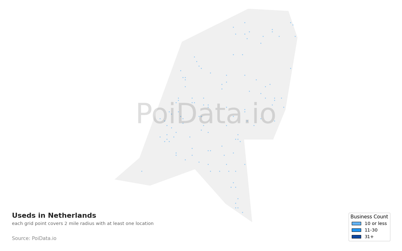 Used density map for Netherlands