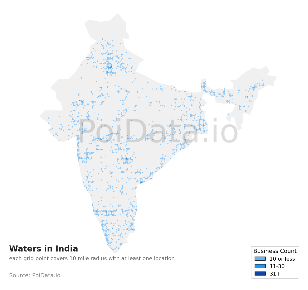 Water density map for India