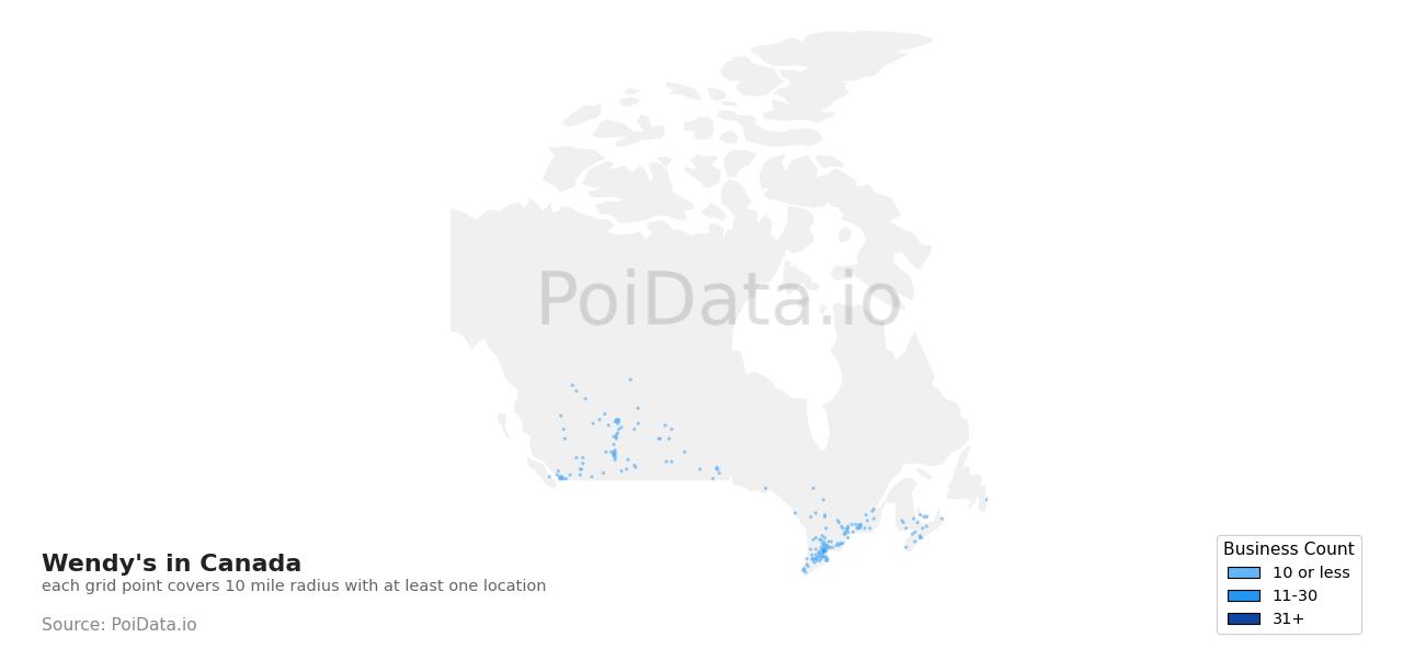 Wendy's density map for Canada